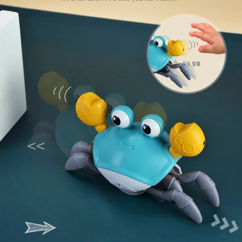 Crabe d'évasion à induction électrique , jouet Musicaux électrique rechargeable pour enfant ,cadeau d'anniversaire, jouet interactif ,Apprendre à ramper