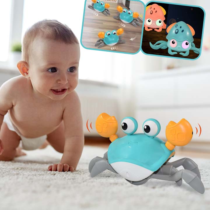 Crabe d'évasion à induction électrique , jouet Musicaux électrique rechargeable pour enfant ,cadeau d'anniversaire, jouet interactif ,Apprendre à ramper
