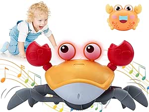 Crabe d'évasion à induction électrique , jouet Musicaux électrique rechargeable pour enfant ,cadeau d'anniversaire, jouet interactif ,Apprendre à ramper