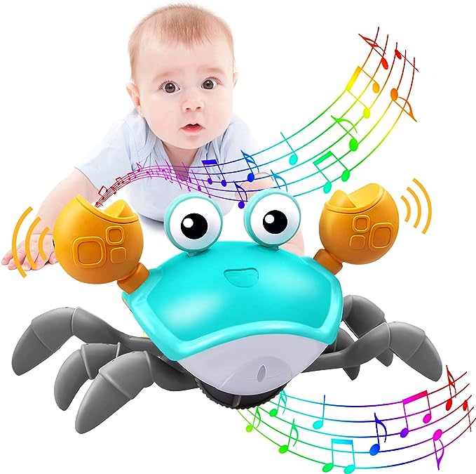 Crabe d'évasion à induction électrique , jouet Musicaux électrique rechargeable pour enfant ,cadeau d'anniversaire, jouet interactif ,Apprendre à ramper