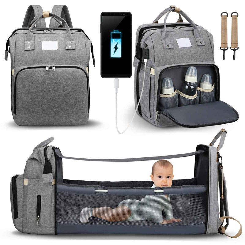 Sacs a dos a langer BabyNappy™ Portatif. Berceau de voyage.