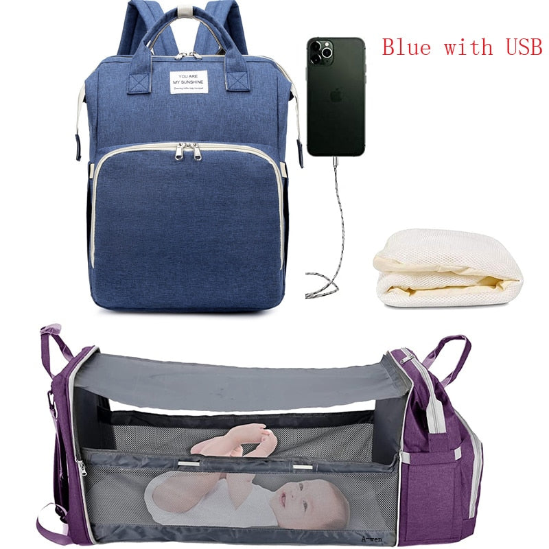 Sacs a dos a langer BabyNappy™ Portatif. Berceau de voyage.