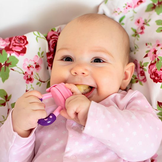 grignoteuse rose pour bebe 