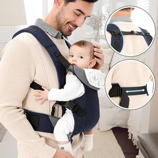 le bonheur de sentir son bébé sur soit dans son porte bebe caressant sa tête 